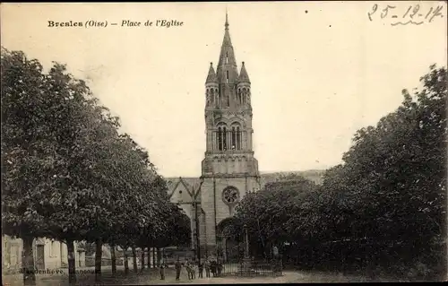 Ak Bresles Oise, Place de l'Eglise