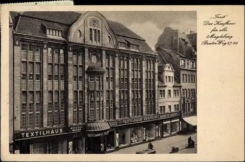 Ak Magdeburg, Textilhaus Zentrum, Tezet, Breiter Weg 57-60