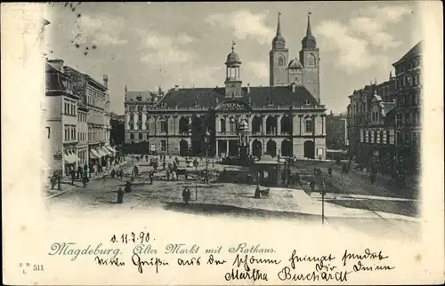 Ak Magdeburg, Alter Markt, Rathaus