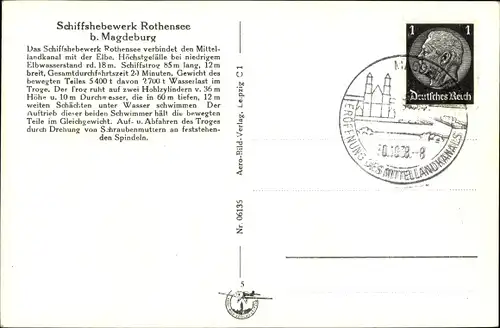 Ak Rothensee Magdeburg, Schiffshebewerk, Schleusenanlage, Mittellandkanal