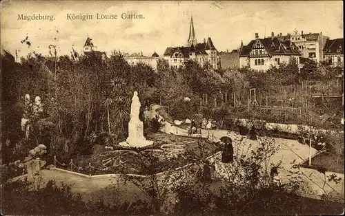 Ak Magdeburg, Königin Louise Garten