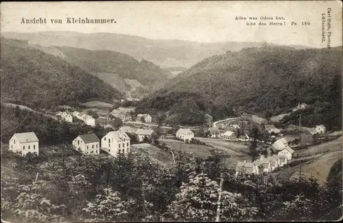 Ak Kleinhammer Werdohl im Sauerland, Blick auf den Ort mit Umgebung, Psalm 150