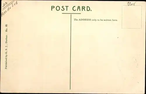 Ak Durban Südafrika, Ricksha Boy, Portrait