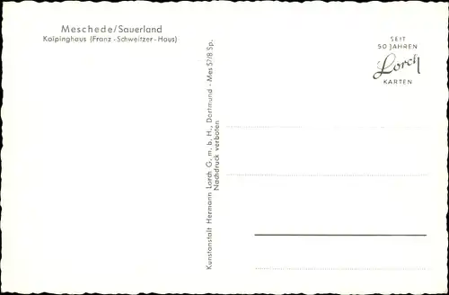 Ak Meschede im Sauerland, Kolpinghaus, Franz Schweitzer Haus