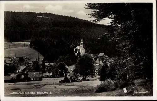 Ak Scheibe Alsbach Neuhaus am Rennweg Thüringen, Teilansicht, Kirche