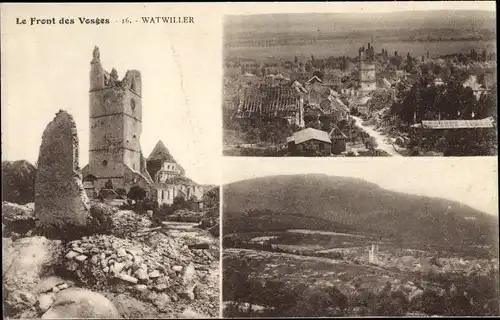 Ak Wattwiller Watwiller Wattweiler Elsass Haut Rhin, Le Front des Vosges, Ruines