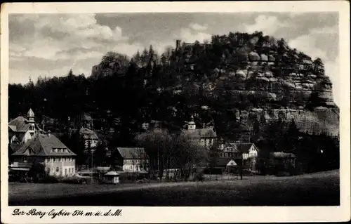 Ak Oybin Oberlausitz, Blick zum Berg Oybin, Häuser