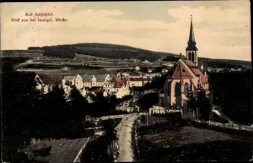 Ak Bad Salzschlirf in Hessen, Blick von der ev. Kirche