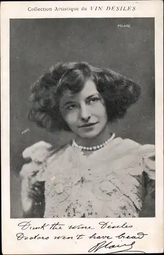 Ak Schauspielerin und Tänzerin Polaire, Émilie Marie Bouchaud, Portrait