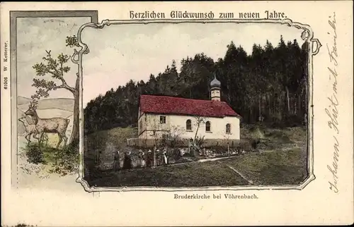 Ak Vöhrenbach in Baden Württemberg, Glückwunsch Neujahr, Bruderkirche