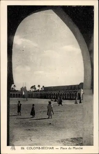 Ak Colomb Bechar Algerien, Place du Marche