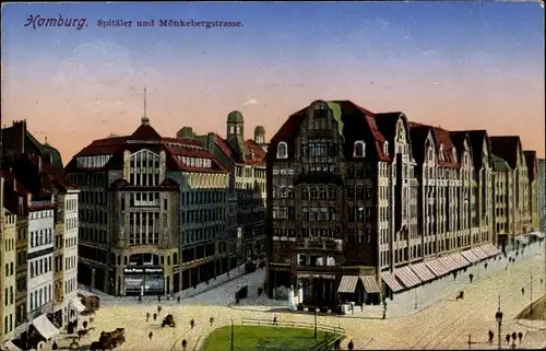 Ak Hamburg Altstadt, Mönckebergstraße, Spitäler