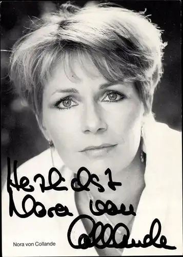Ak Schauspielerin Nora von Collande, Autogramm