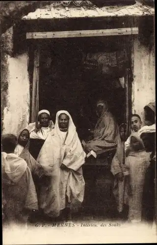 Ak Meknès Marokko, Interieu des Souks