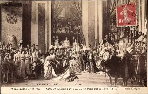 Künstler Ak David, L., Sacre de Napoleon I. a Notre Dame de Paris par le Pape Pie VII