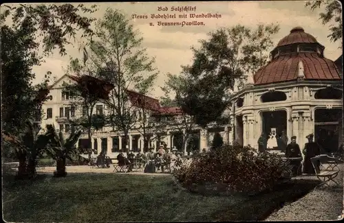 Ak Bad Salzschlirf in Hessen, Neues Badehotel m. Wandelbahn u. Brunnen Pavillon