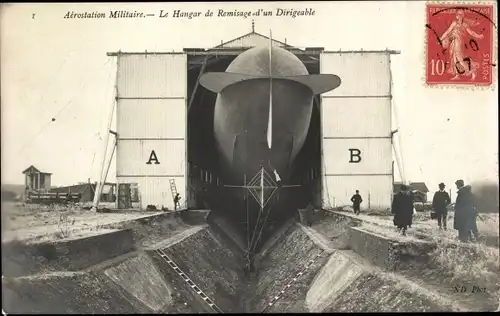 Ak Aerostation Militaire, le Hangar de Remisage d'un Dirigeable, Zeppelin