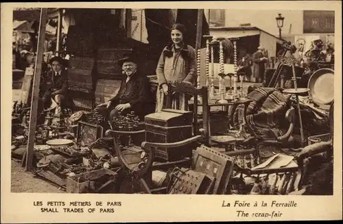Ak Paris XI., La Foire a la Ferraille, Petits Metiers de Paris