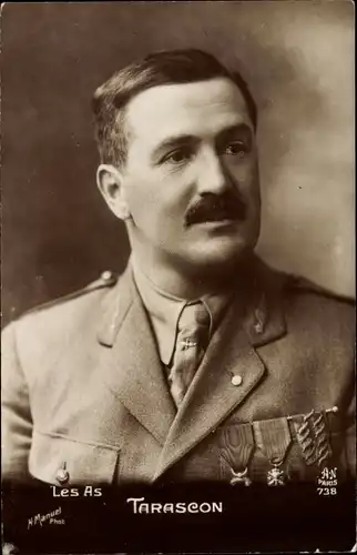 Ak Les As Tarascon, 12 Victoires, Lt. Paul, Portrait in Uniform