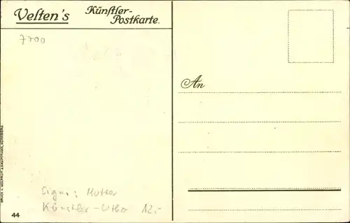 Künstler Litho Mutter, K., Singen Hohentwiel im Kreis Konstanz, Burgruine