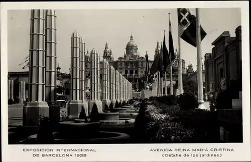 Ak Exposicion Internacional de Barcelona 1929, Avenida Reina Maria Cristina