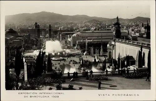 Ak Exposicion Internacional de Barcelona 1929, Vista Panoramica