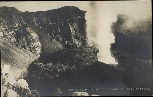 Ak Italien, Vesuvio, Il Piccolo cono nel Gran Cratere