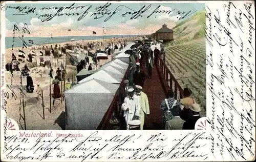 Ak Westerland auf Sylt, Strandpartie, Promenade