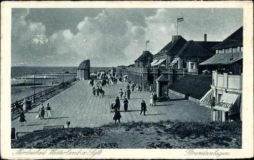 Ak Westerland auf Sylt, Strandanlagen, Promenade