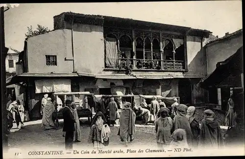 Ak Constantine Algerien, Un coin du Marche Arabe, Place des Chameaux