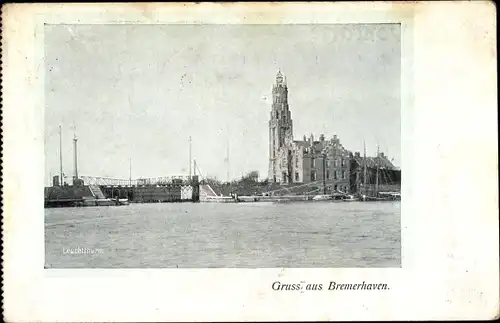 Ak Bremerhaven, Leuchtturm