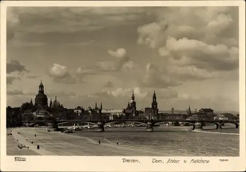 Ak Dresden Altstadt, Dom, Hofkirche, Schloss