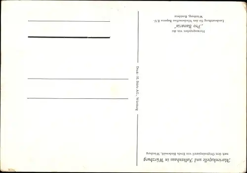 Künstler Ak Bindewald, Erwin, Würzburg am Main Unterfranken, Marienkapelle und Falkenhaus