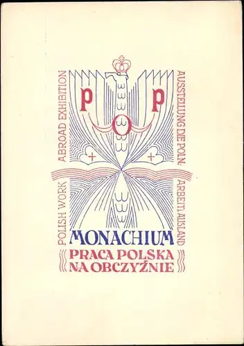 Künstler Ak München, Ausstellung Polnische Arbeit im Ausland 1947, Praca Polska na Obczyznie