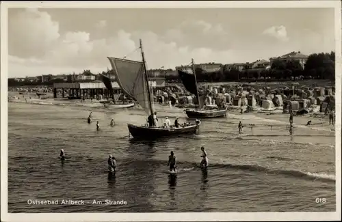 Ak Ostseebad Ahlbeck Heringsdorf auf Usedom, Strandleben