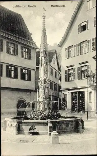 Ak Bad Urach in der Schwäbischen Alb, Marktbrunnen