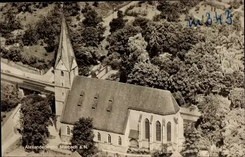 Ak Marbach am Neckar, Alexanderkirche, Luftbild