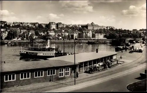 Ak Flensburg in Schleswig Holstein, Hafen, Fördebrücke