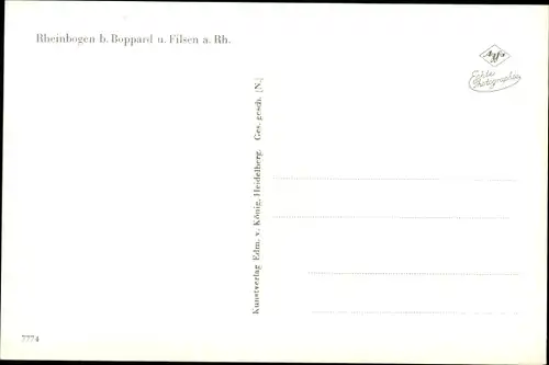 Ak Filsen am Rhein, Rheinbogen b. Boppard u. Filsen am Rhein