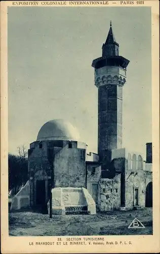 Ak Paris Frankreich, Exposition Coloniale Internationale 1931, Section Tunisienne, Marabout