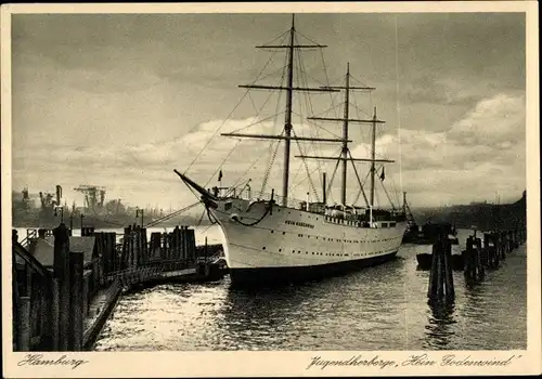 Ak Hamburg, Hafen, Jugendherberge Hein Godenwind, Segelschulschiff