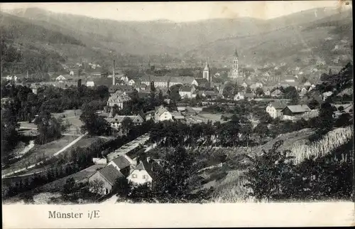 Ak Munster Münster Elsass Haut Rhin, Gesamtansicht