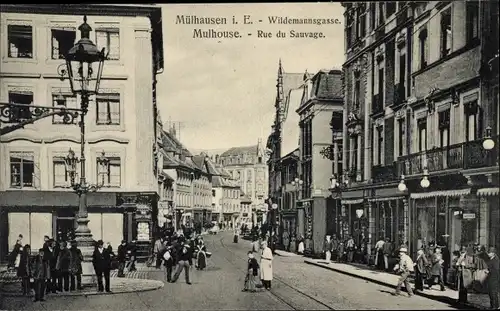 Ak Mulhouse Mülhausen Elsass Haut Rhin, Wildemannsgasse