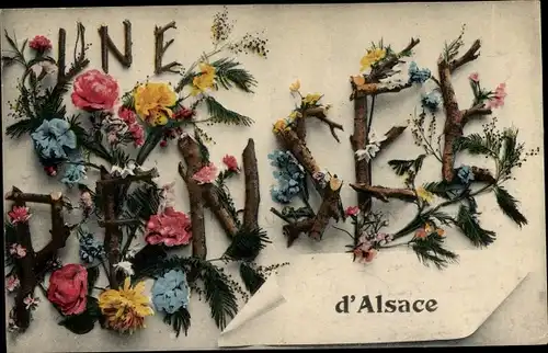 Buchstaben Ak Alsace, Elsace, Une Pensée Blumen, Souvenir