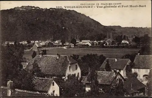 Ak Voujeaucourt Doubs, Vue generale et Fort Mont Bart