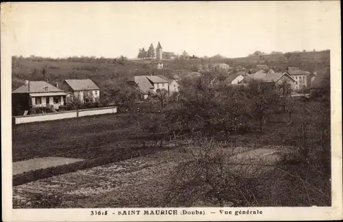 Ak Saint Maurice Doubs, Vue generale