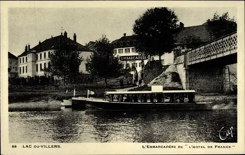 Ak Lac ou Villers Doubs, L'Embarcadere de l'Hotel de France