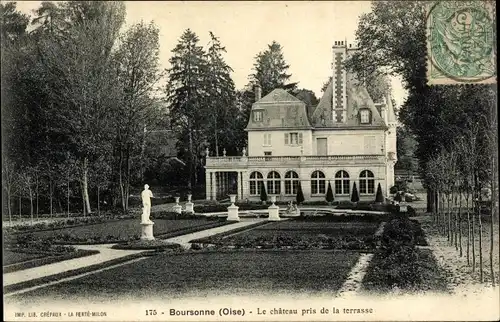 Ak Boursonne Oise, Le Chateau pris de la Terrasse