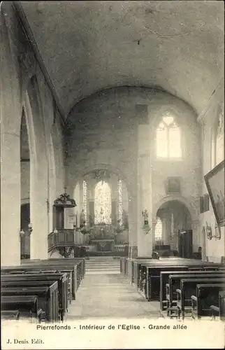 Ak Pierrefonds Oise, Interieur de l'Eglise, Grande Allee