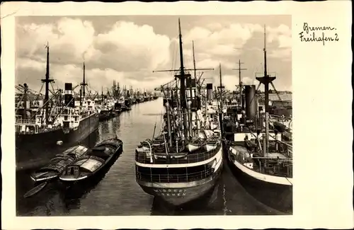 Foto Ak Hansestadt Bremen, Freihafen II